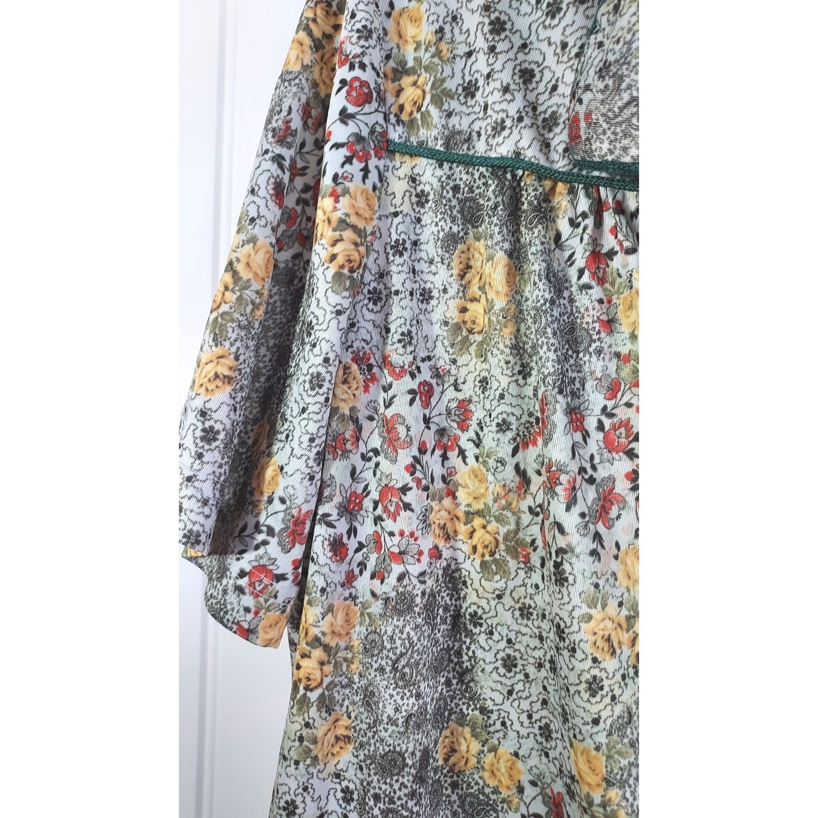 JoRo Fashions Vintage Floral Ditzy Blouse Women L Multicolor Grandmacore Retro