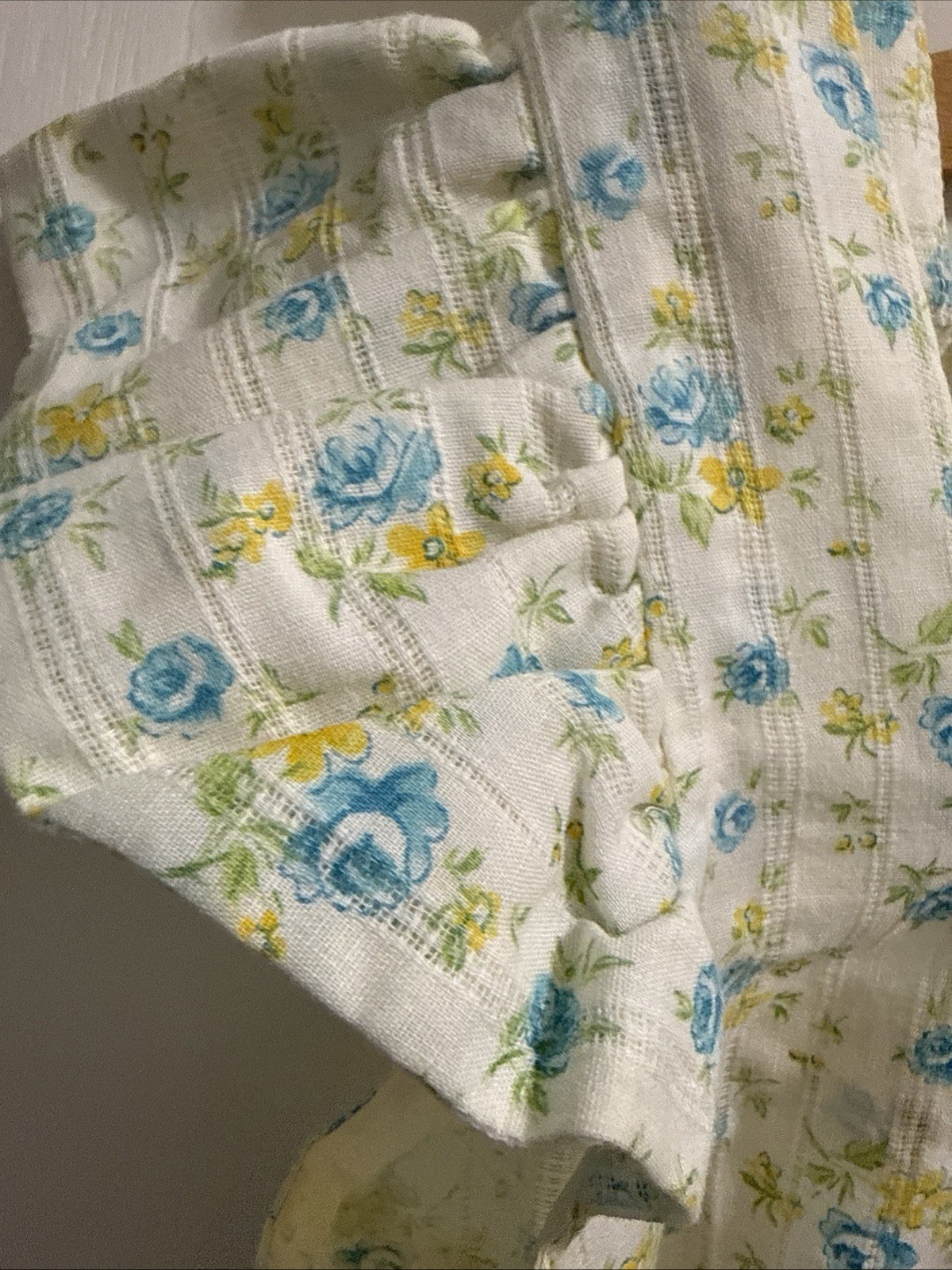 Vtg 70s Smock Shirt Dress Floral Cottagecore Country Fairy Hippy