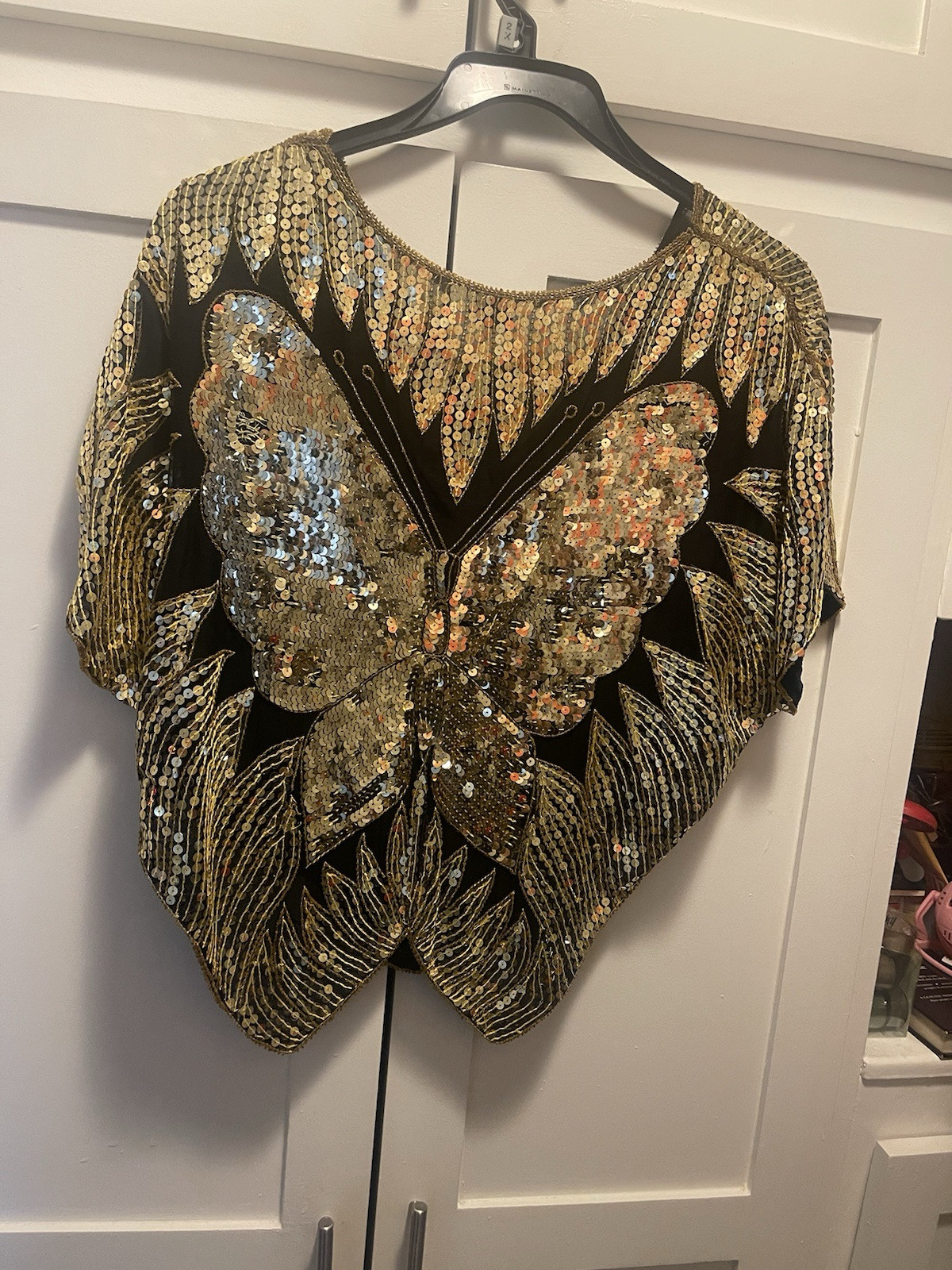Vintage Sequin Butterfly Top