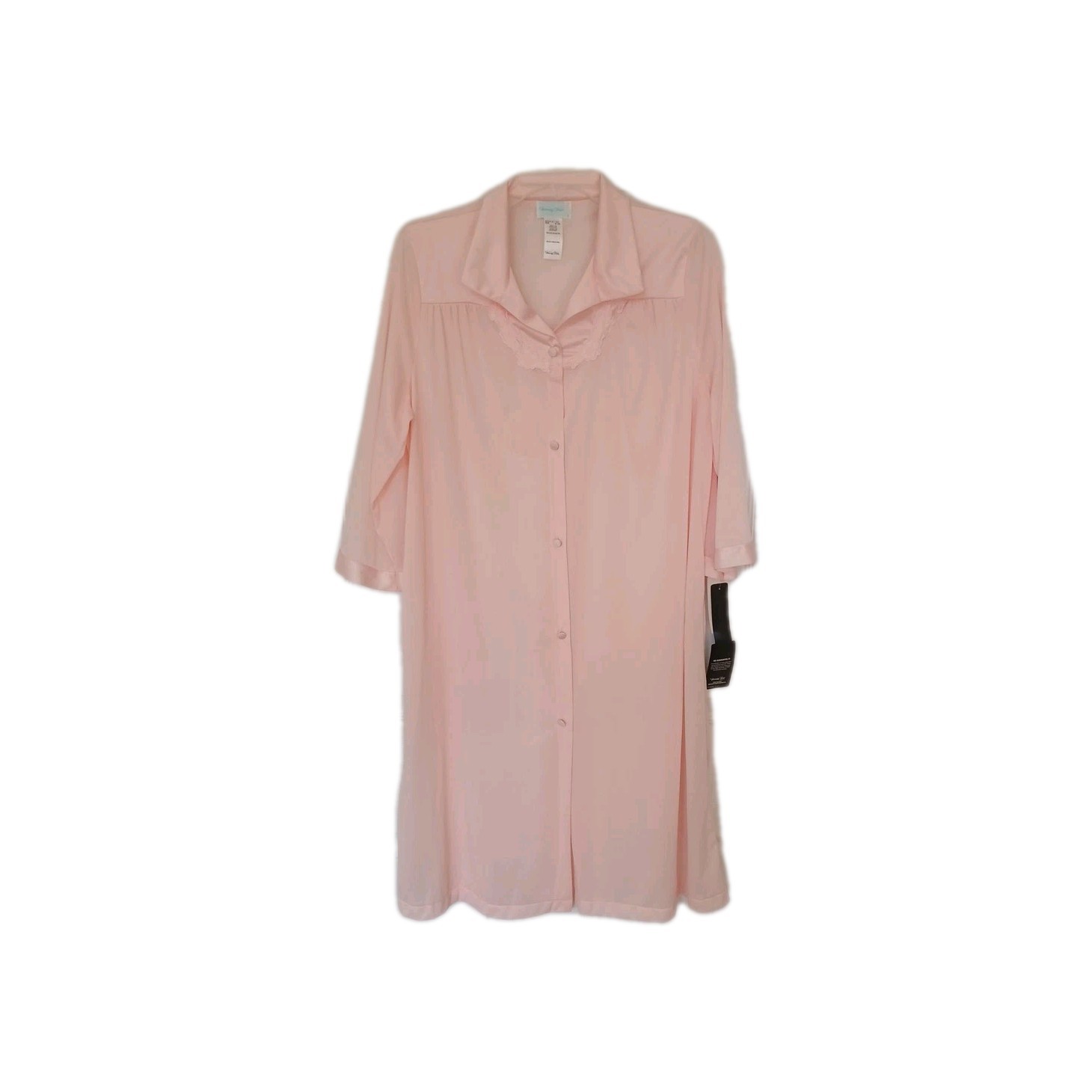 Vanity Fair Robe 31107 Pink Button Up Pockets Lightweight size 8/38 NWT