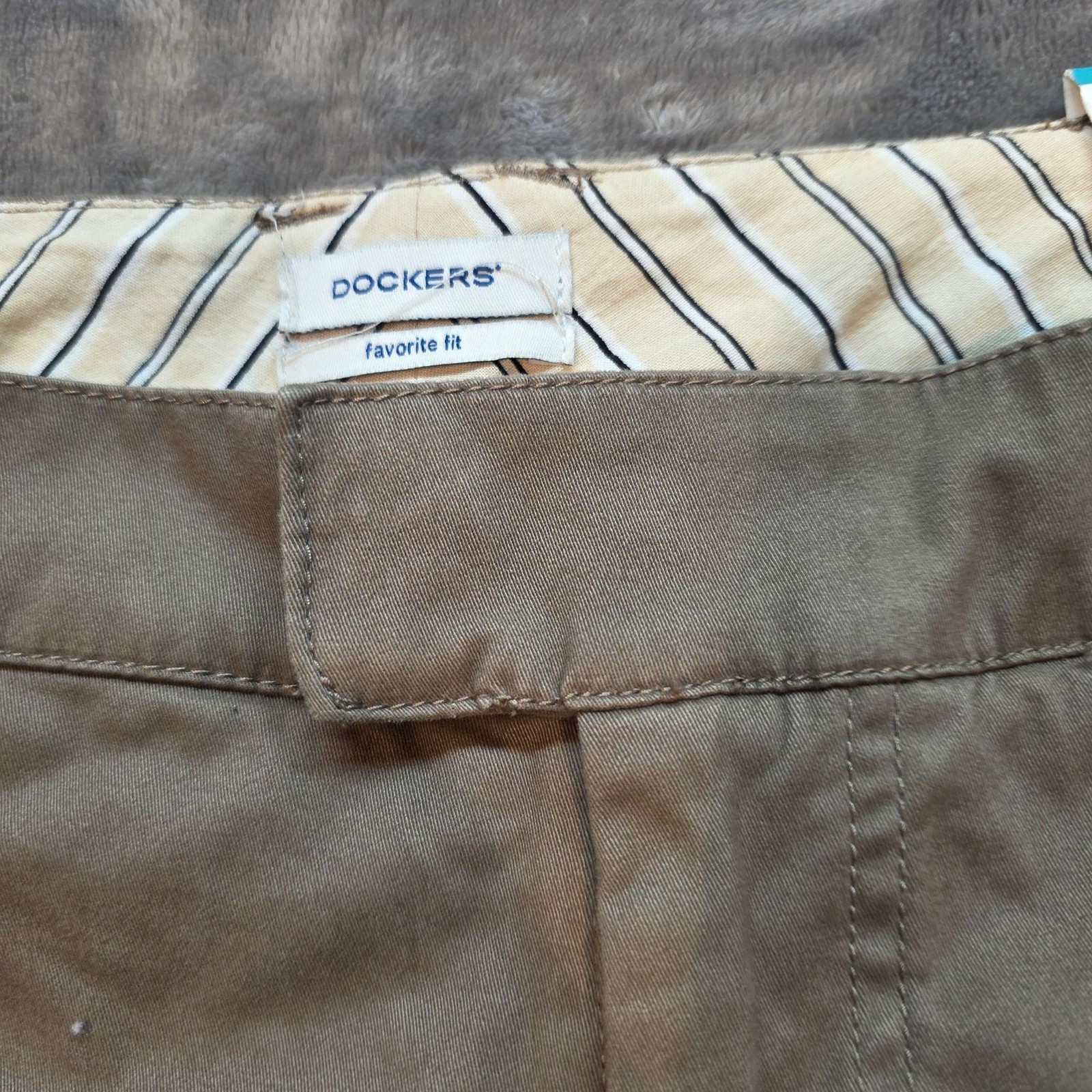 Dockers Khaki Pants Womens 16 Med Beige Favorite Fit Stretch Twill Flat Front