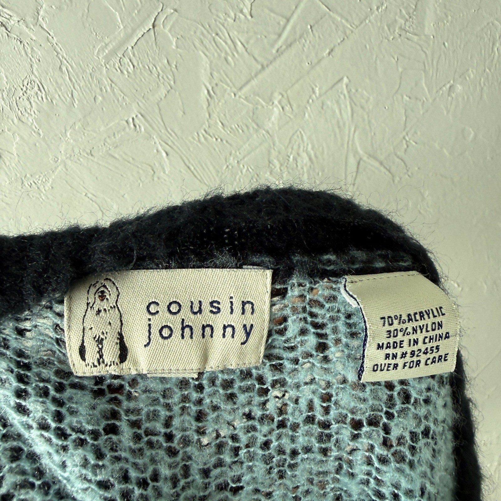 Vintage Y2K Cousin Johnny Cardigan Small Cropped Acrylic Nylon Button V neck L15