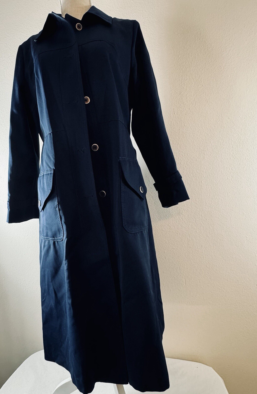Vintage 1960’s Forecaster of Boston Navy Blue Trench Coat Size 13/14