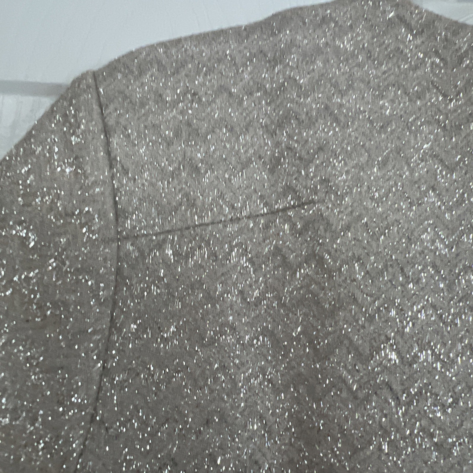 Vintage Mango Silver And Cream Metallic Top Short Sleeve Crew Neck XS/Small