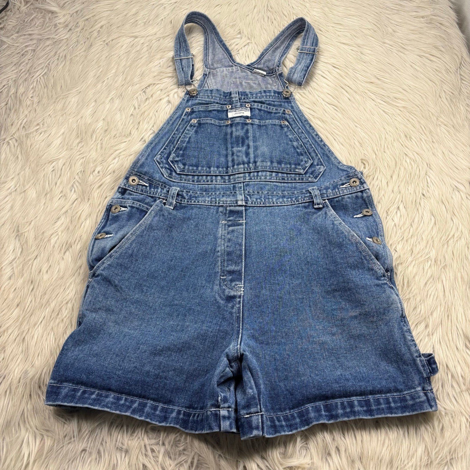 Vintage 90’s No Excuses Jeans Women’s M Denim Short Overalls Shortalls Western