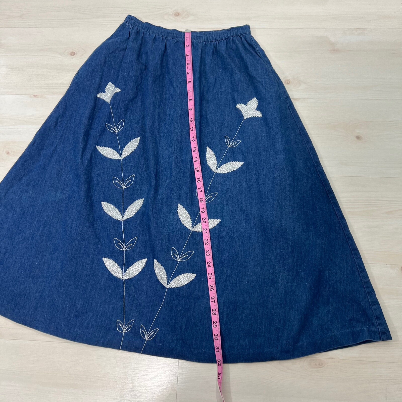 Vtg H Bar C Ranchwear California Prairie Skirt USA Midi Sz 12 Western Embroidery