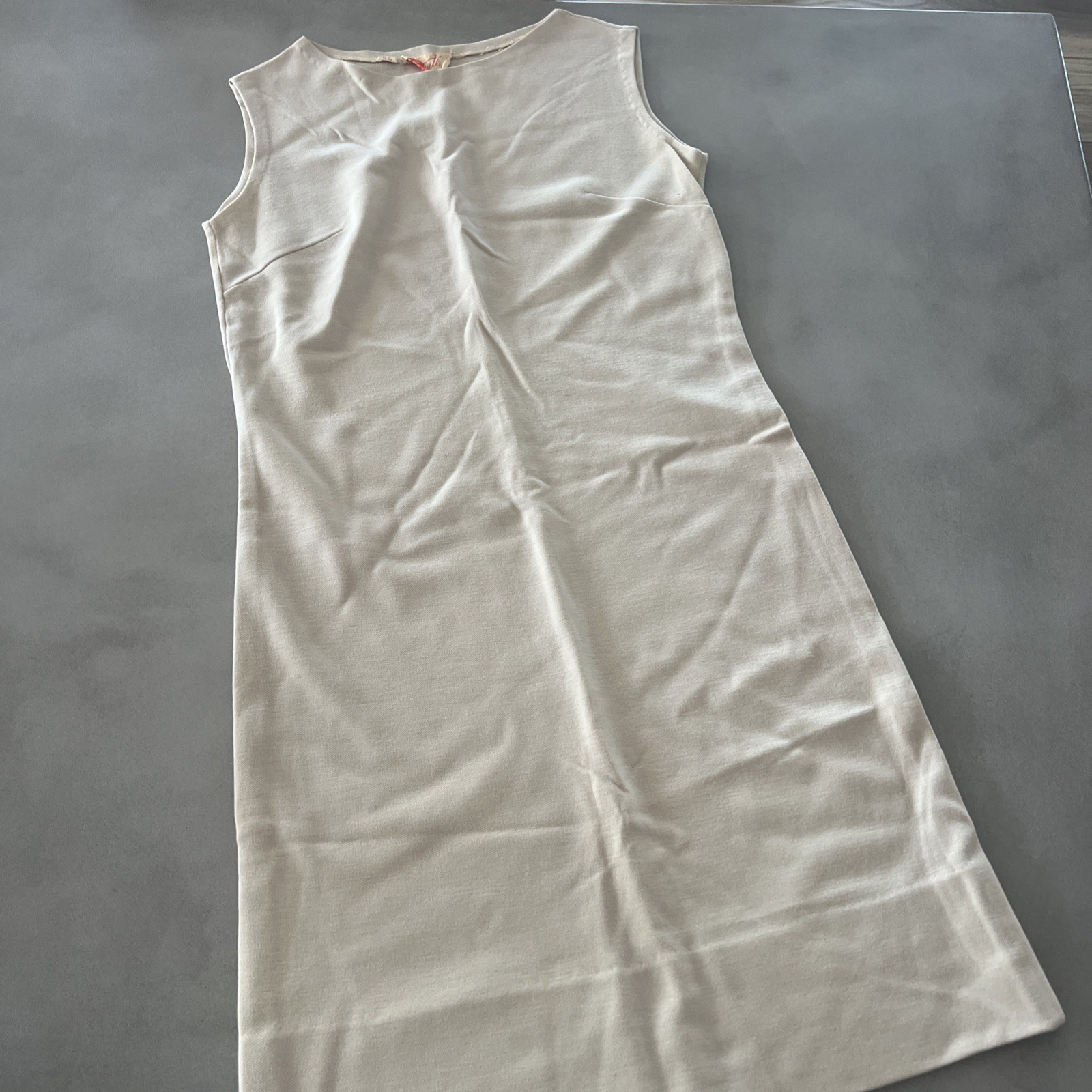 Vivanti Women’s Vintage 1970’s Ivory Sleeveless Dress Size 11/12 100% Wool USA