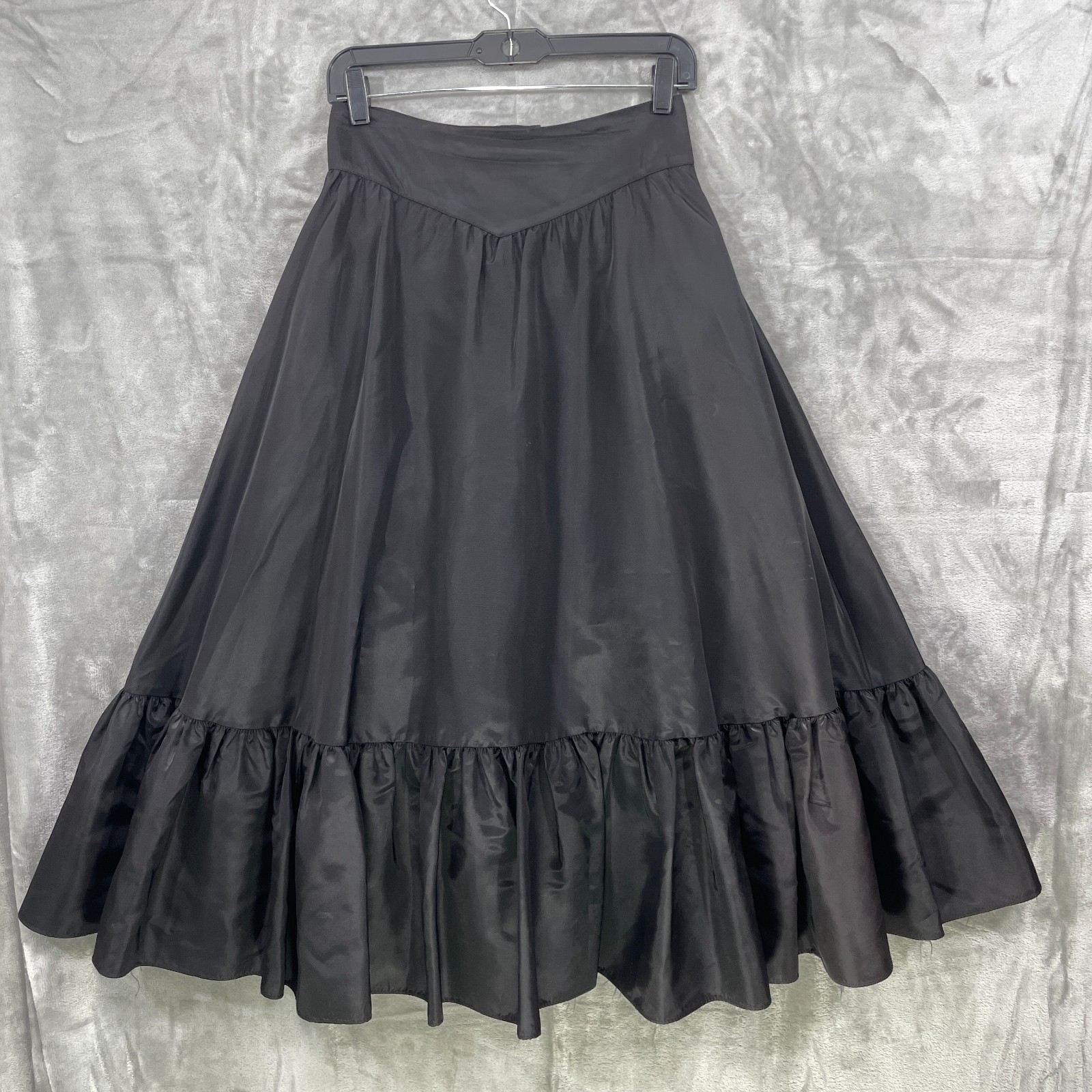 VTG 90s/Y2K Jessica McClintock Gunne Sport Skirt Size 9 Black Taffeta Satin USA