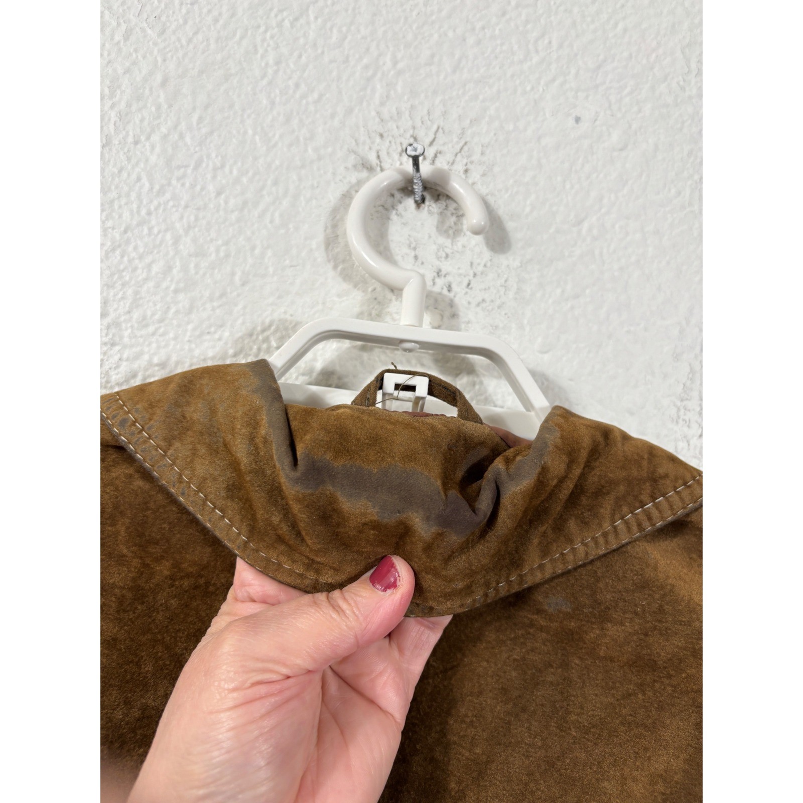 Milano Jacket Medium Brown Vintage 70s Suede Style Safari Utility