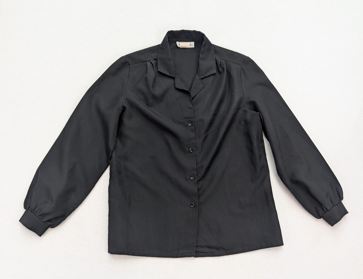 Lucky Winner Vintage Women’s Top Size 14 Black Long Sleeve Blouse