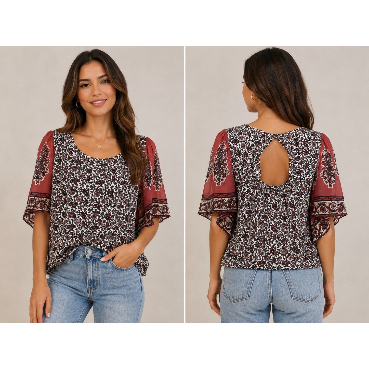 Lucky Brand Y2K Boho Fairycore Floral Puff Sleeve Top Cottagecore Indie Sleaze