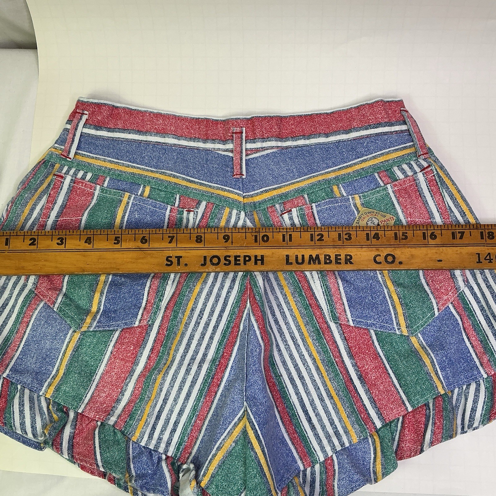 Vintage Camptown Club Original Hot Pants Shorts Striped Ruffle Junior Size 15/16