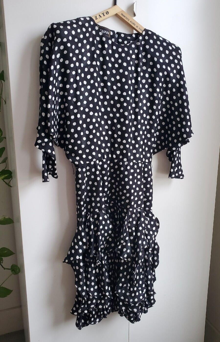 Vintage 80s 90s does 30s Silk St Gillian Ruffles Flouncy Tiered Mini Dress XS S