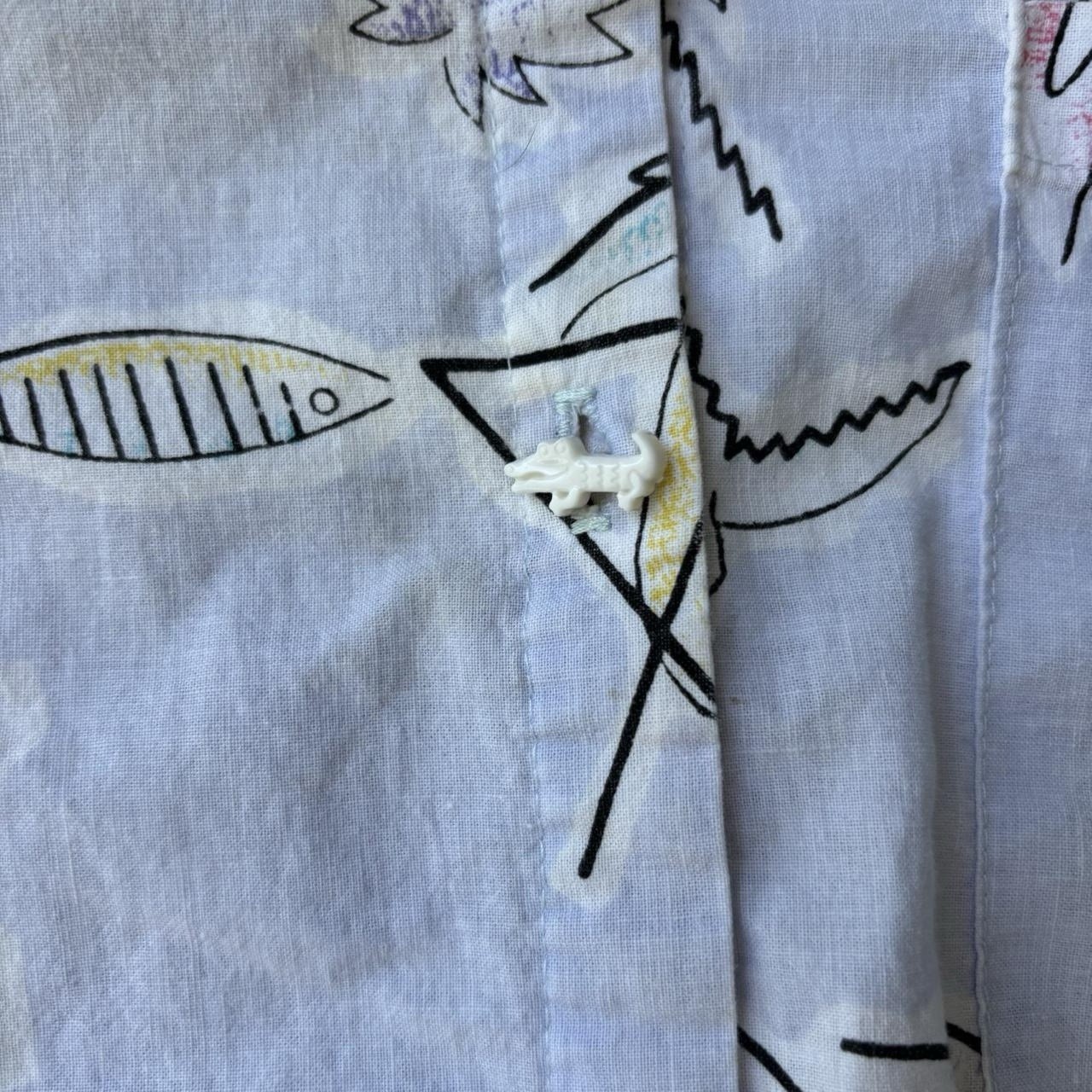 VTG ‘80s Tropical Shirt with Alligator Buttons – Large