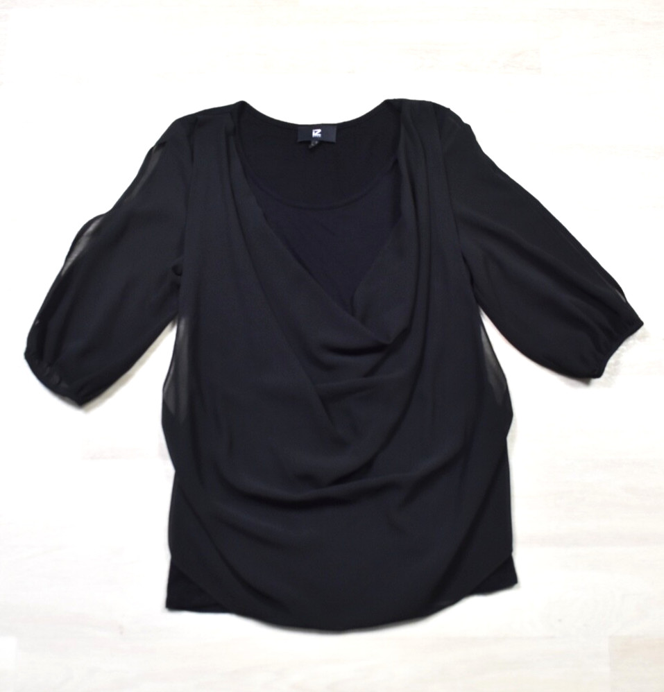 Y2K IZ Byer Drape Cowl Neck Slinky Blouse „Going Out” Top Size Small VTG