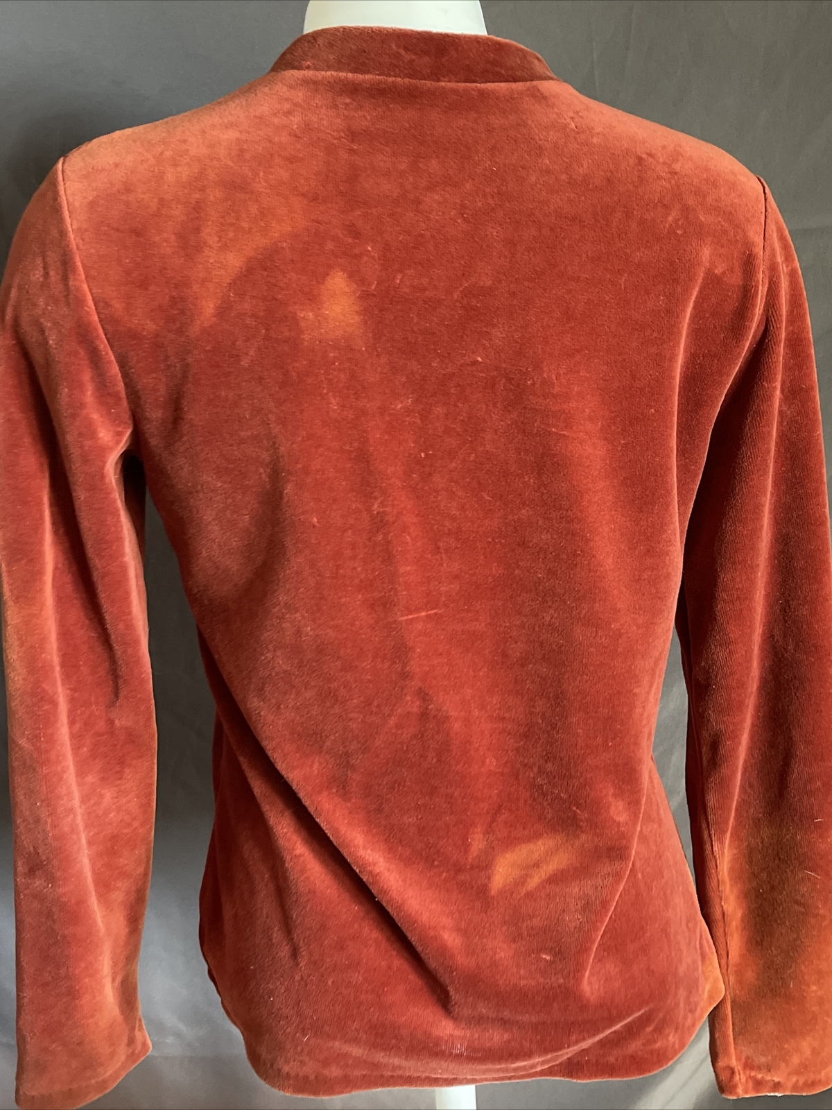 Vintage 1970s Terry Velour Top Jordache Horse Pullover Shirt Rust Brown Sz S
