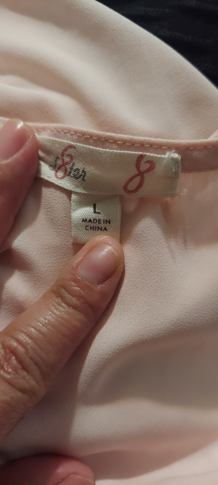 L8TER very elegant short-sleeved peach-colored blouse size L