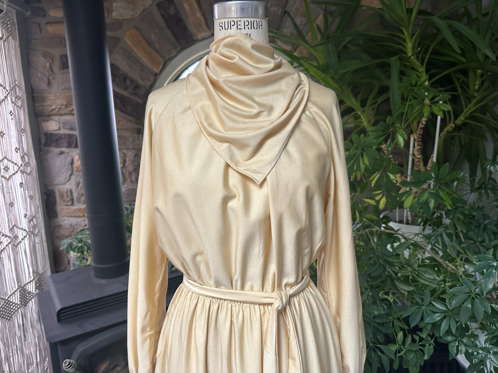 Vintage 1970s Flowing Buttery Ivory Quiana Knit Dress Schrader Sport New York