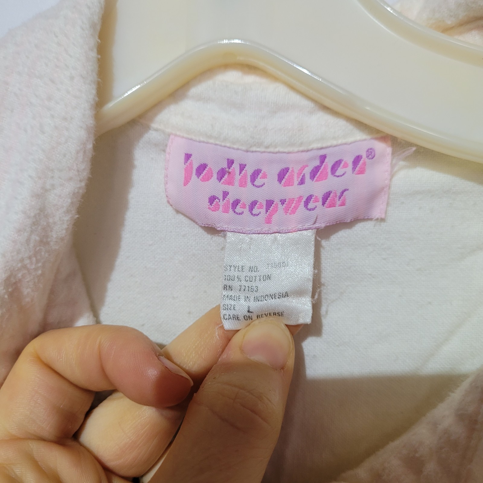Jodie Arden One Piece Sleeper Pink Ivory Women Large Vintage