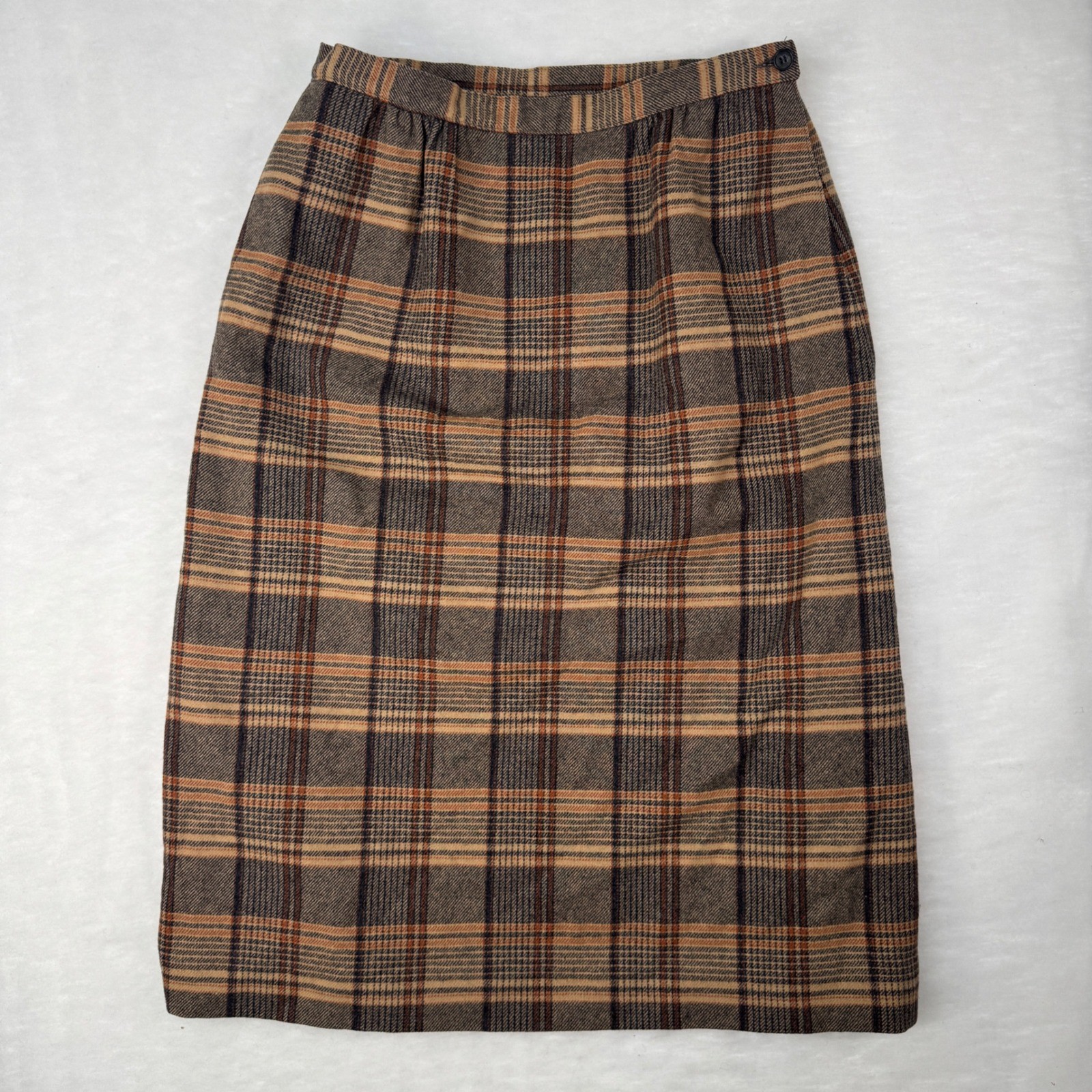 Vintage Pendleton Wool Skirt Large Womens Plaid 100% Virgin Wool USA Made Preppy