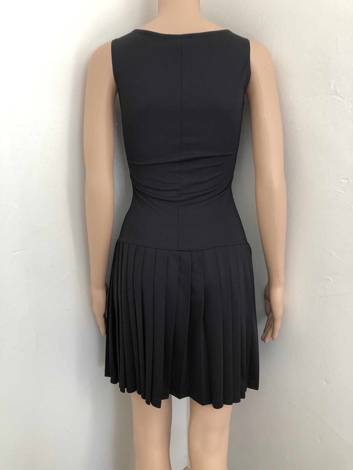 Vintage Taboo Crossover Black Lbd Y2k Drop Waist Pleated Skirt Dress