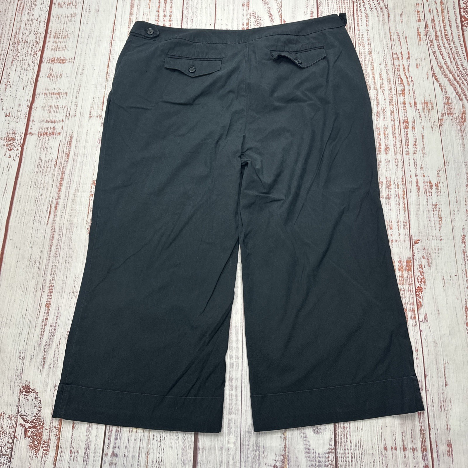 Vintage Y2K New York & Company Capri Pants Women’s Sz 12 Black Wideleg Stretch
