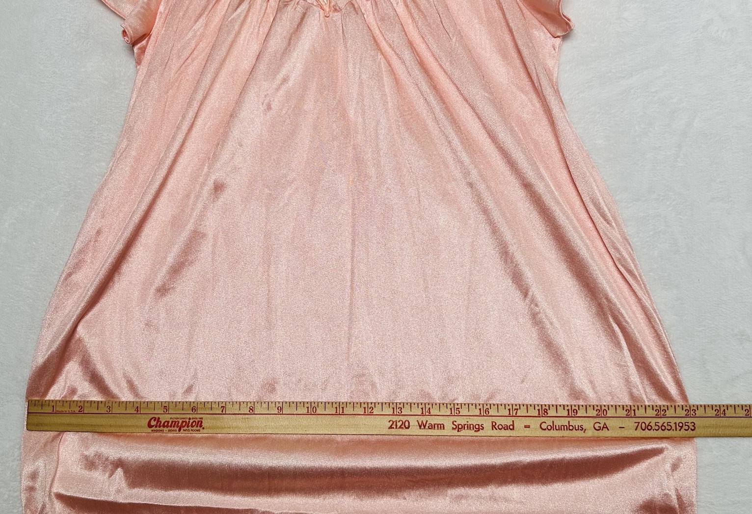 VTG Jill Andrea Of New York Pink Nylon V-Neck Nightgown Gown Negligee Sz Medium