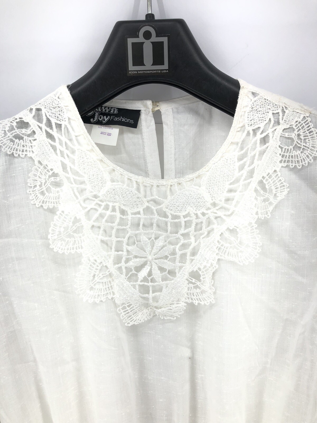 Vtg Dawn Joy Fashions Prairie Dress Womens Juniors Size 7/83/4 Sleeve Lace Trim