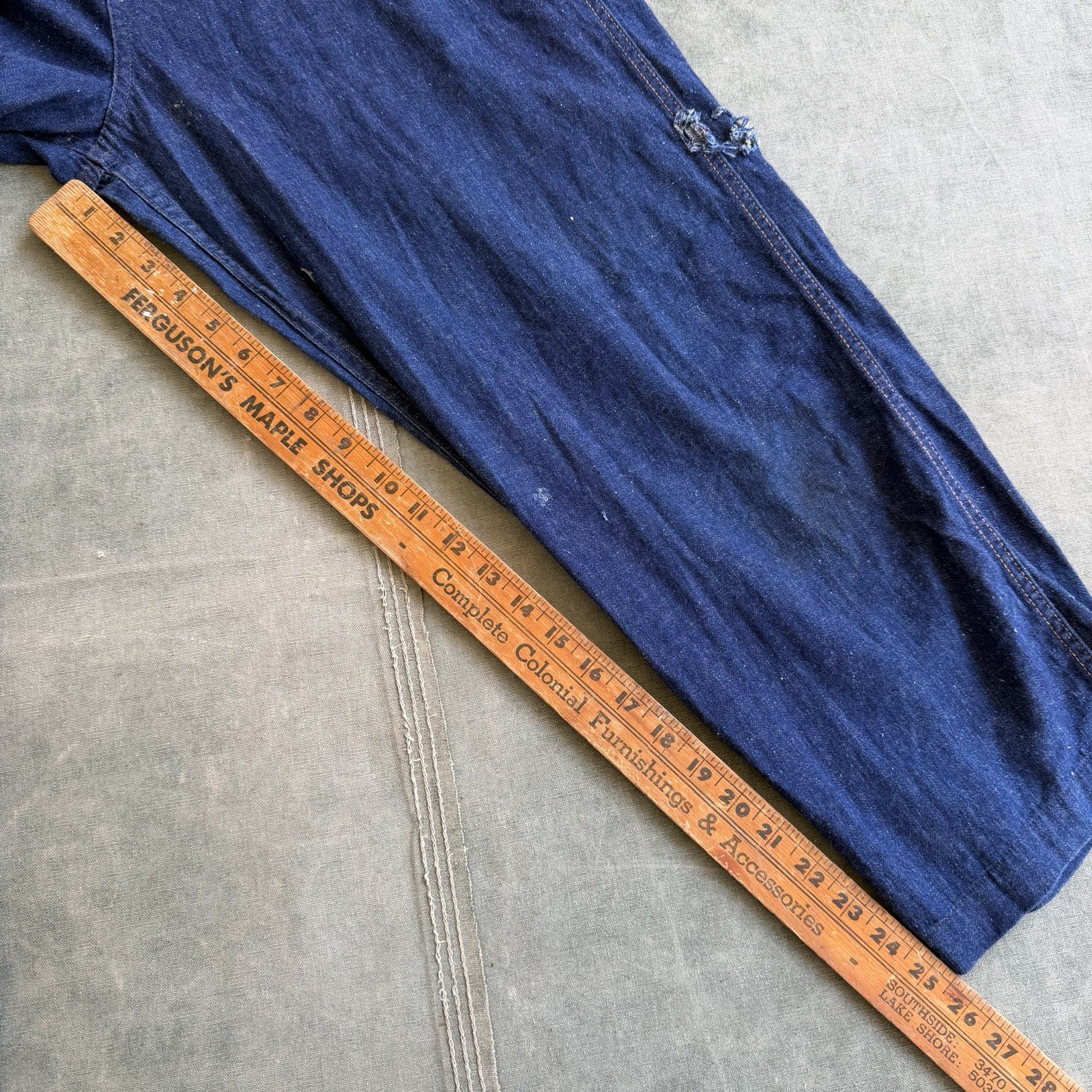 1950s Stockton Of Dallas Side Zip Denim Pants Dark Blue Jeans Vintage 1960s
