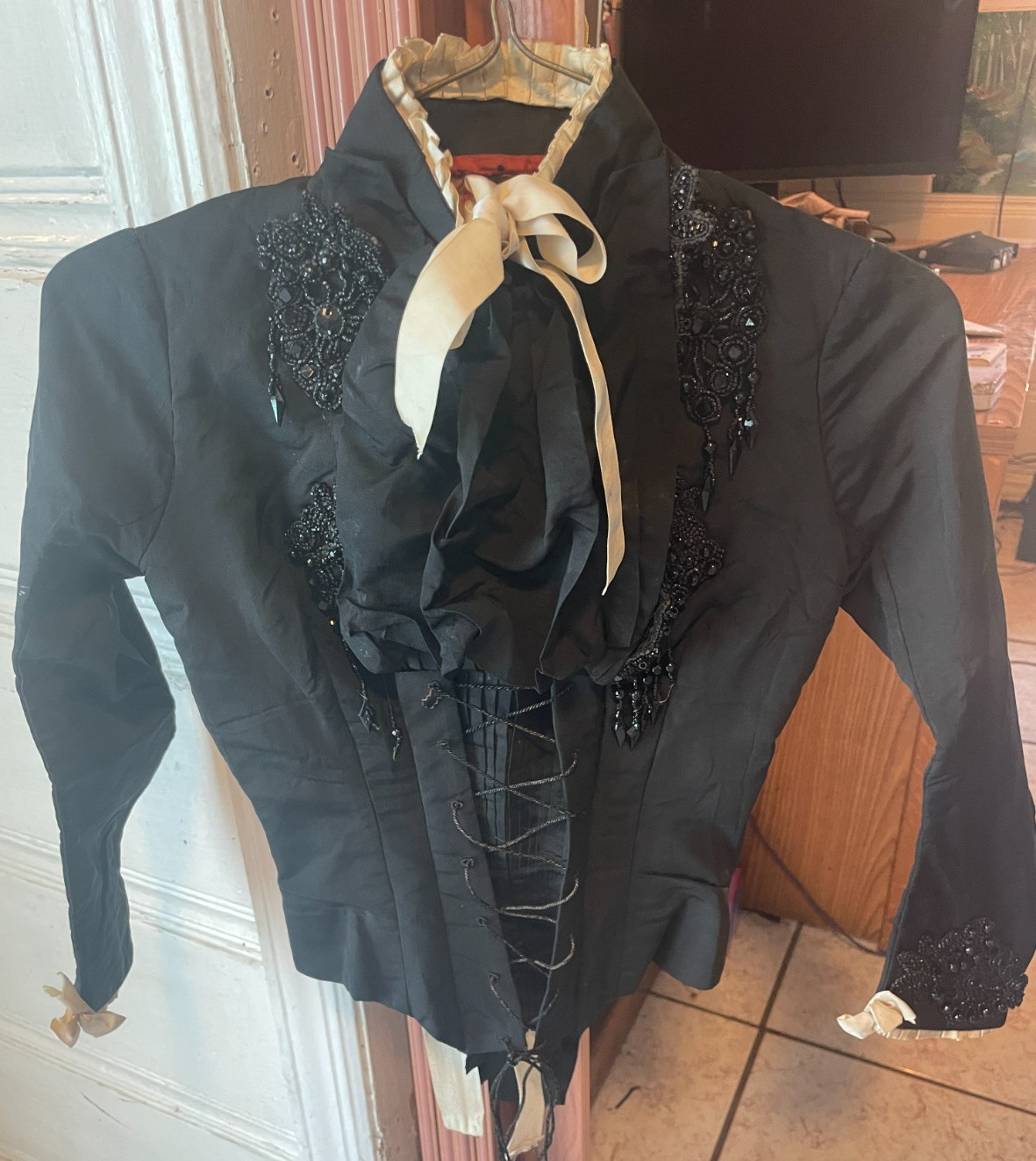 Authentic Antique Victorian/Edwardian Mourning Ladies Top 1870 To 1890