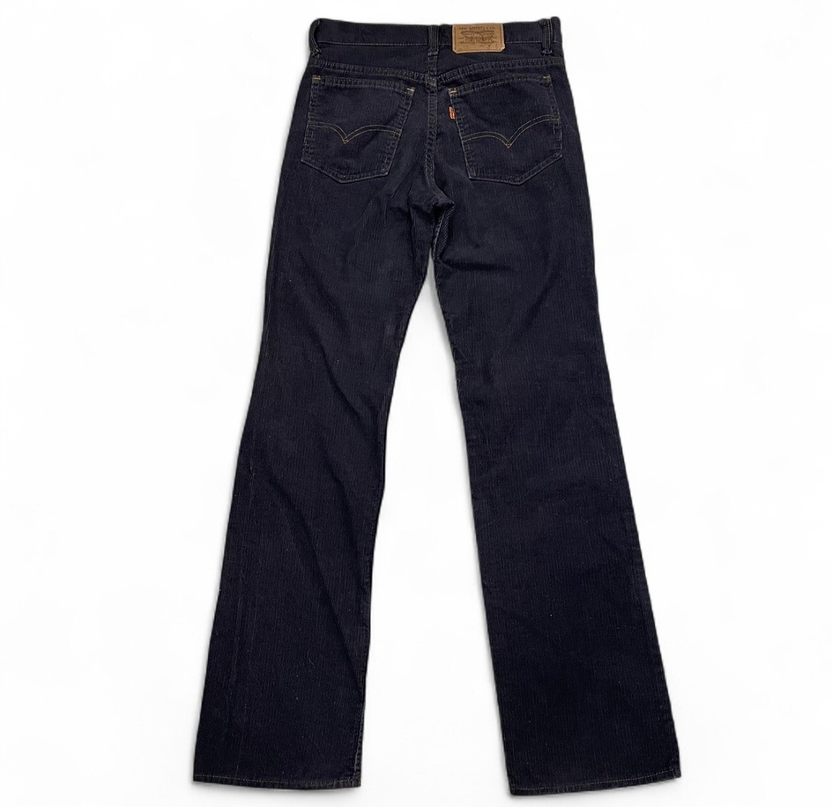 Vintage 70s Levis Orange Tab 716 Student Blue Corduroy Pants 28×32