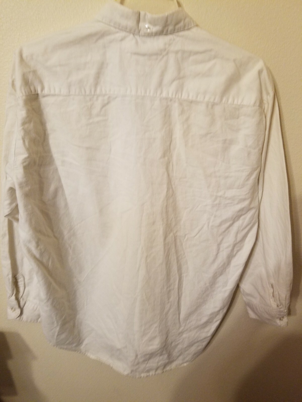 miss fashionality size M vtg long sleeve blouse white 2 pockets button up 26 L