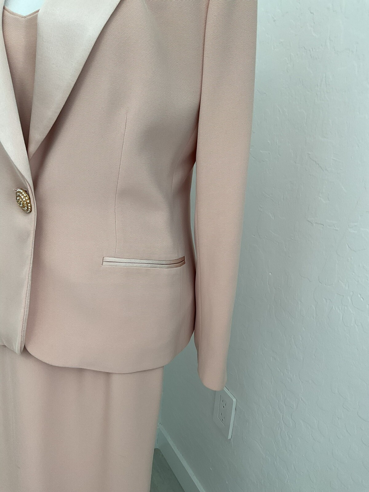 YL By Yair 3 Piece Dress Suit Mother of Bride Formal Wedding Blush Sz 6 Y2K