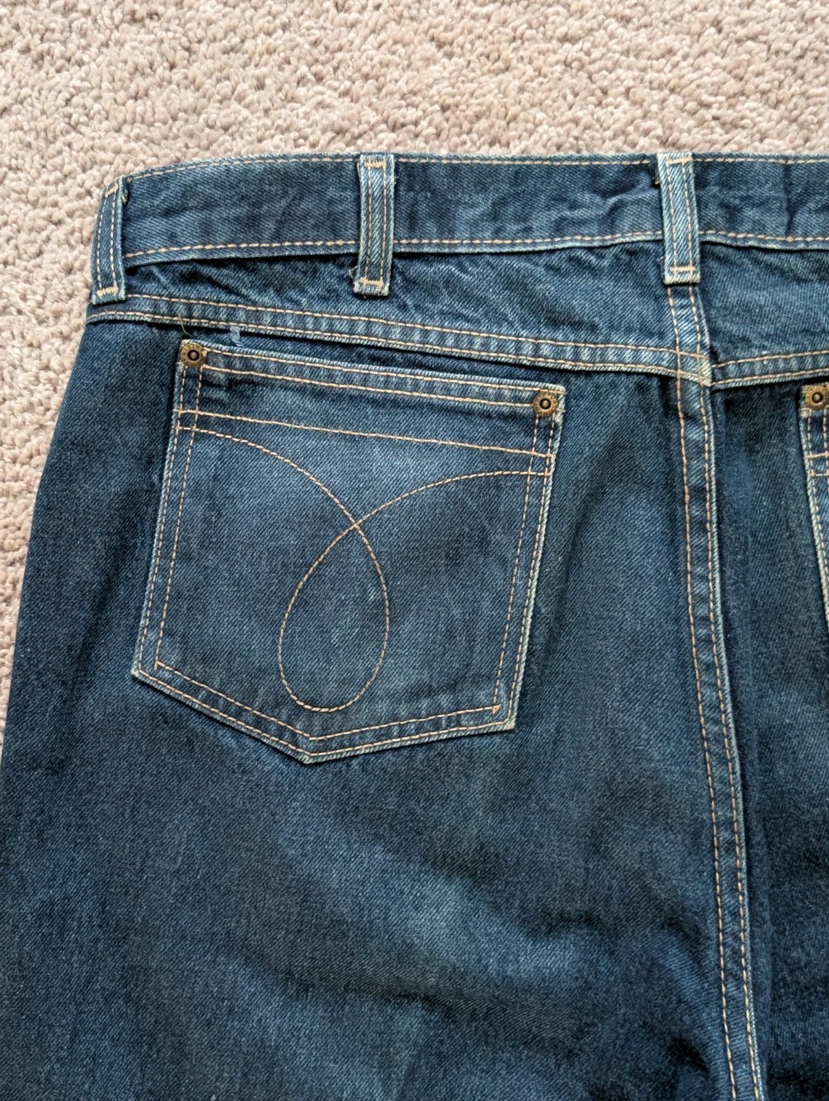 VTG Calvin Klein Jeans Womens 38×36 VTG Hemmed To 36×30 High-Rise USA 70s 80s