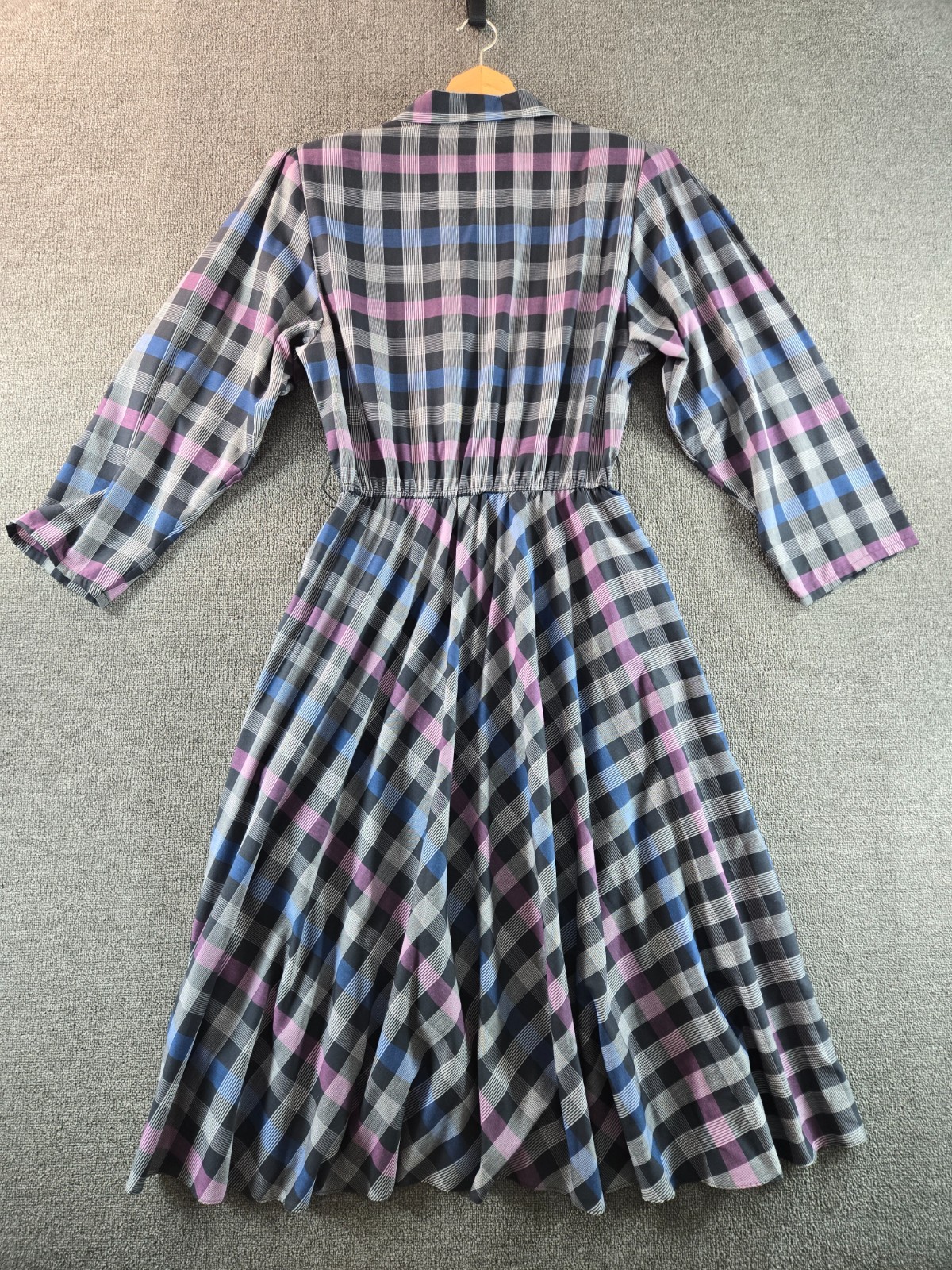 Alison Peters Plaid Swing Dress Size 14 Vintage Tartan Plaid