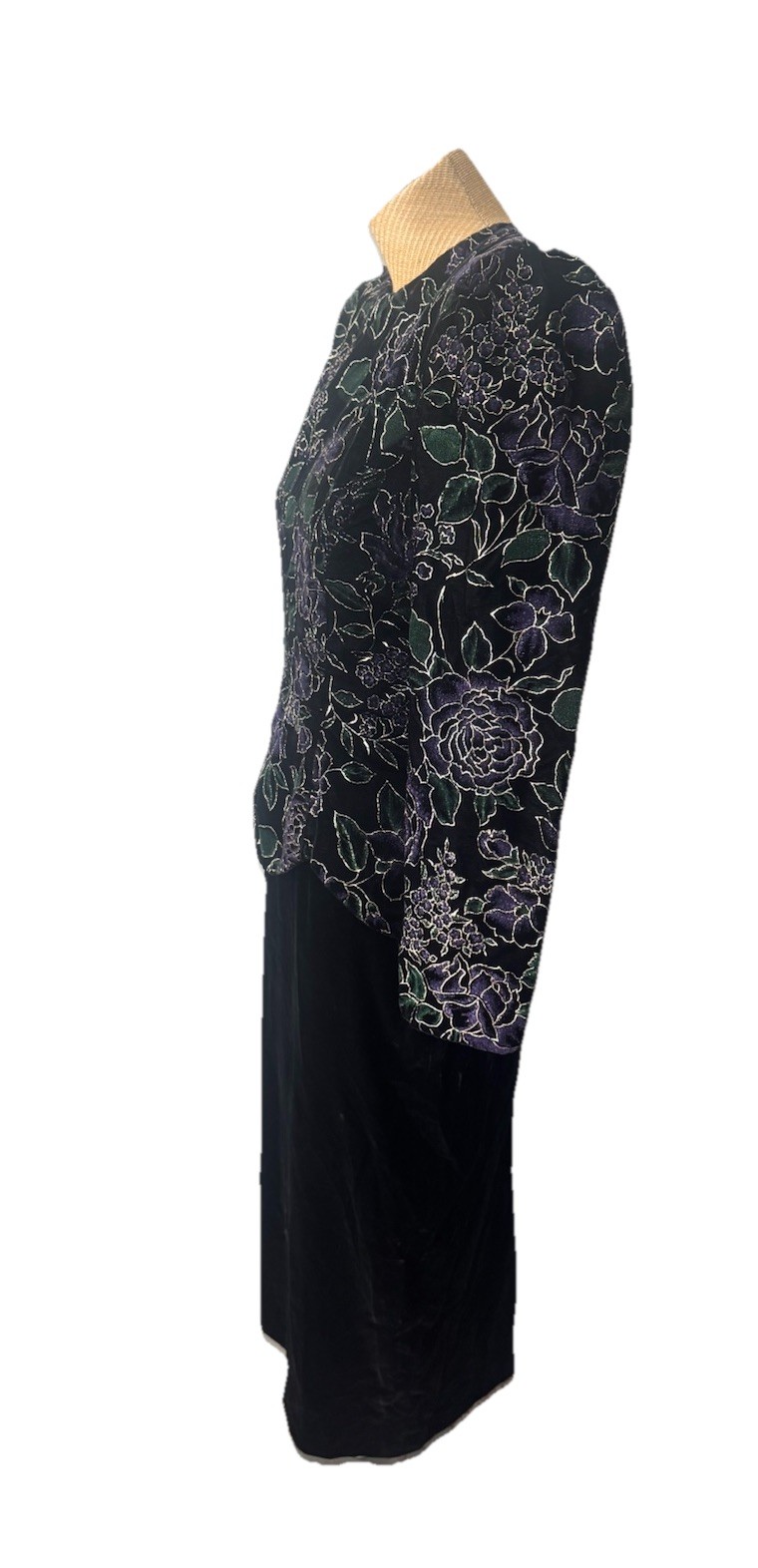 Scott Mcclintock Talbots Dress Holiday Velvet Black Purple Sz 12 Fits Like 8-10