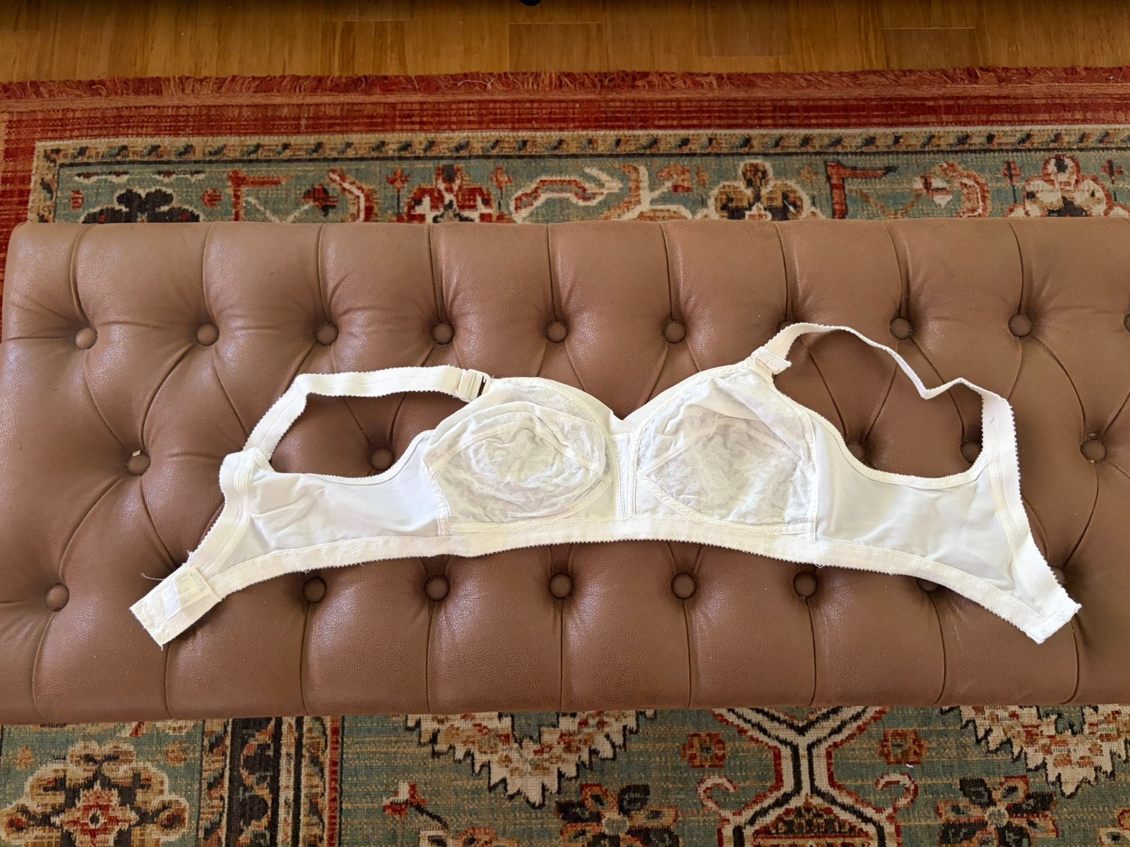 Lot of 2 Vintage 1970s White Playtex Living Bras, Size 38B