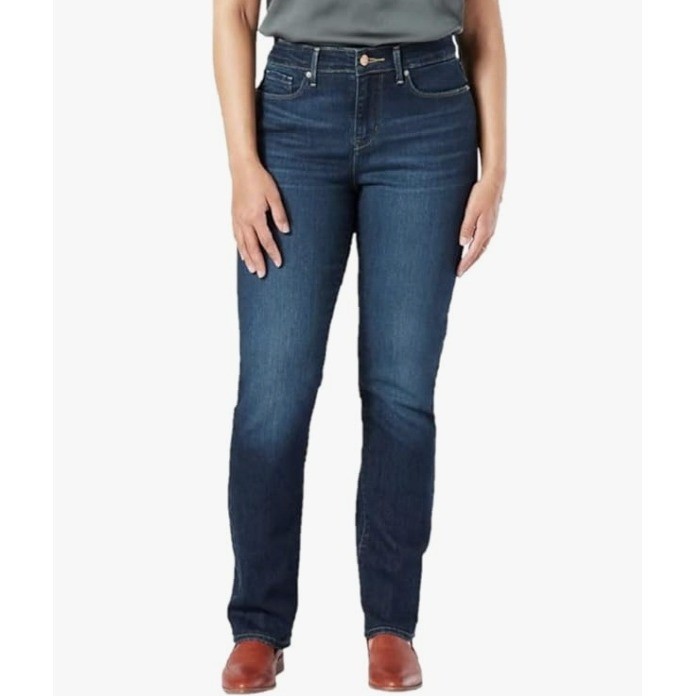 NWT Signature by Levi Strauss & Co. Mid Rise Straight Jeans Blue Size 16 33×32