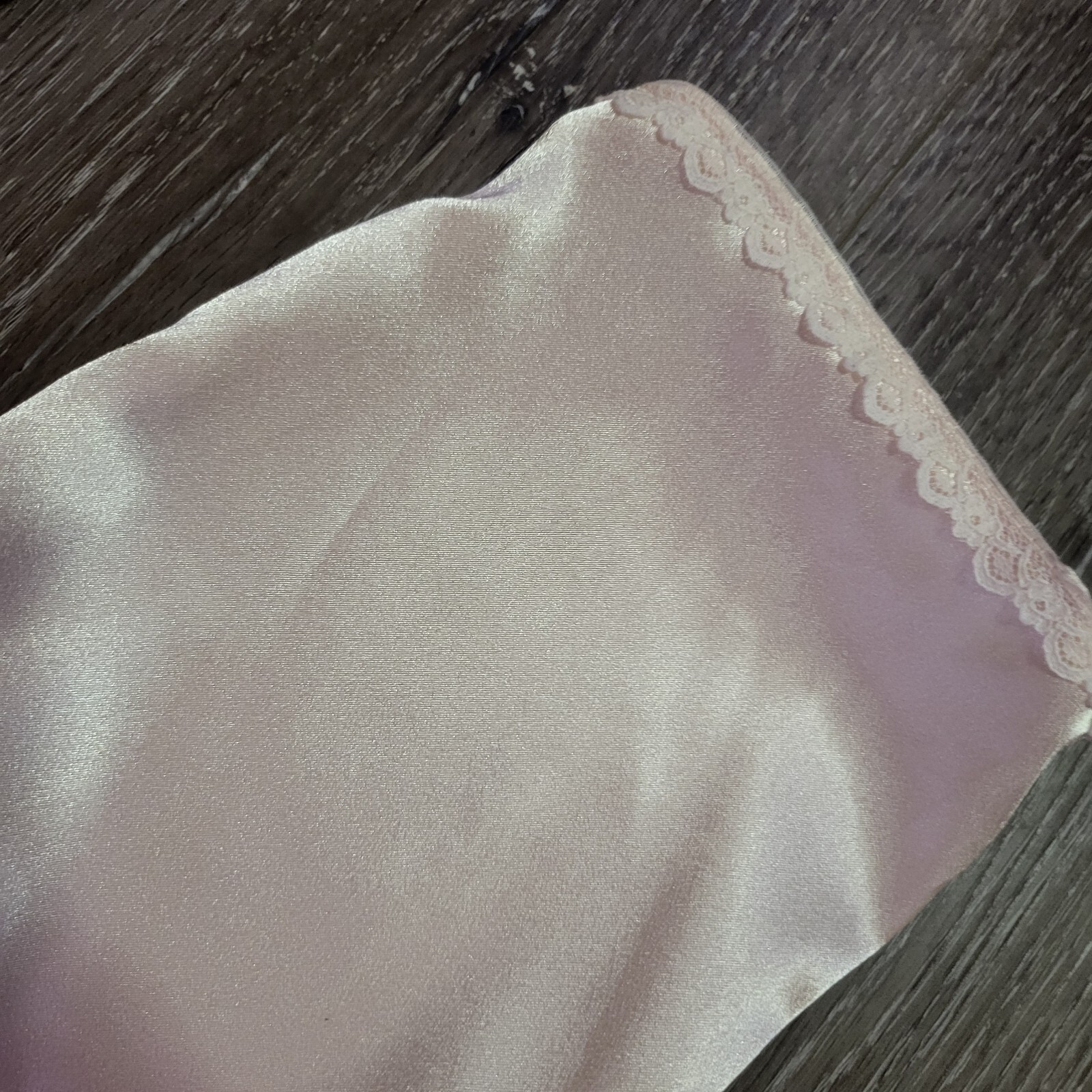 Vintage Barbizon Satin Robe Pink Nude Ribbon Embroidered Tie Sleep Tie Lace