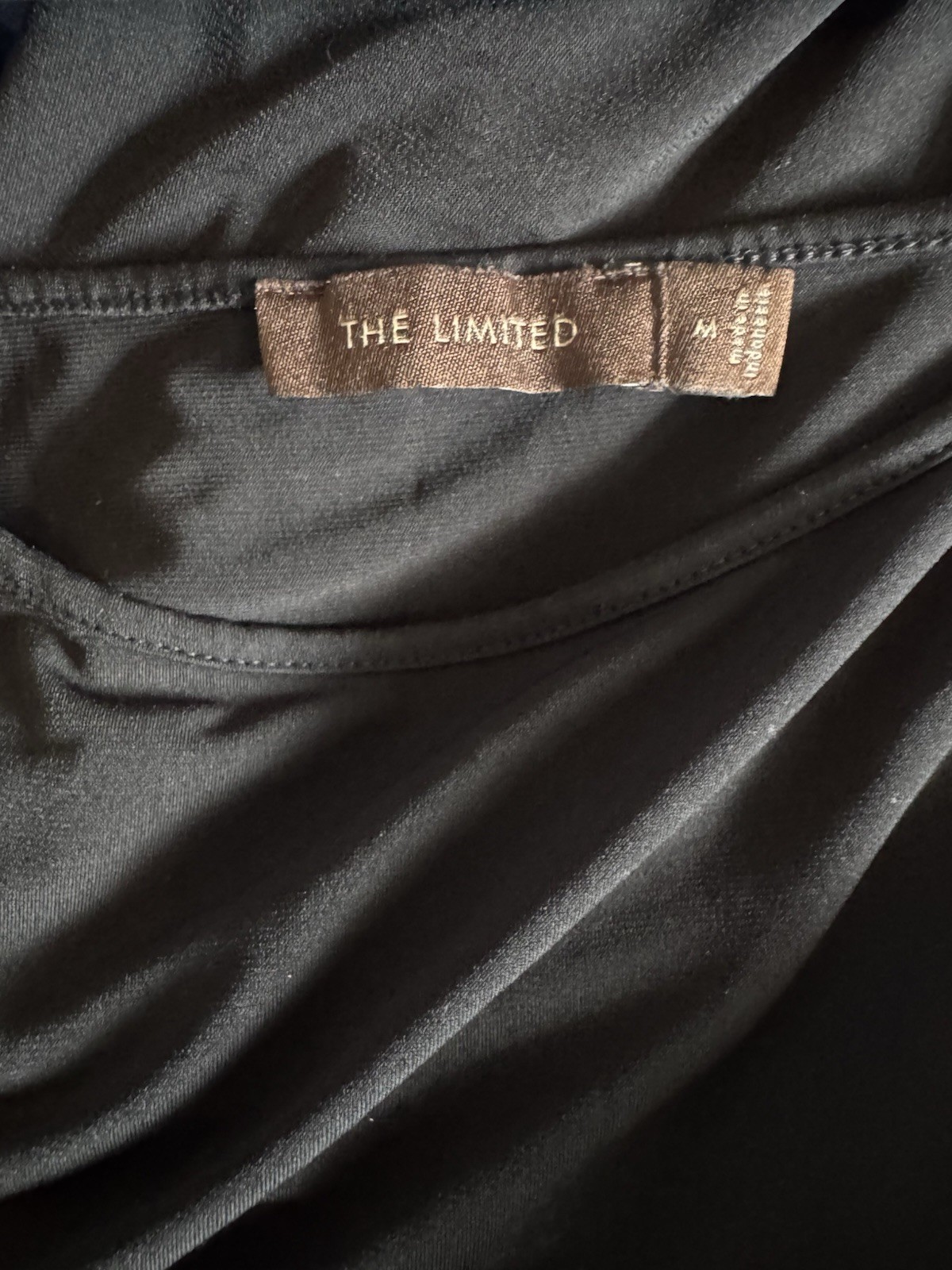 The Limited Women’s Black Solid Ruched Strappy One-Piece camisole top Size M