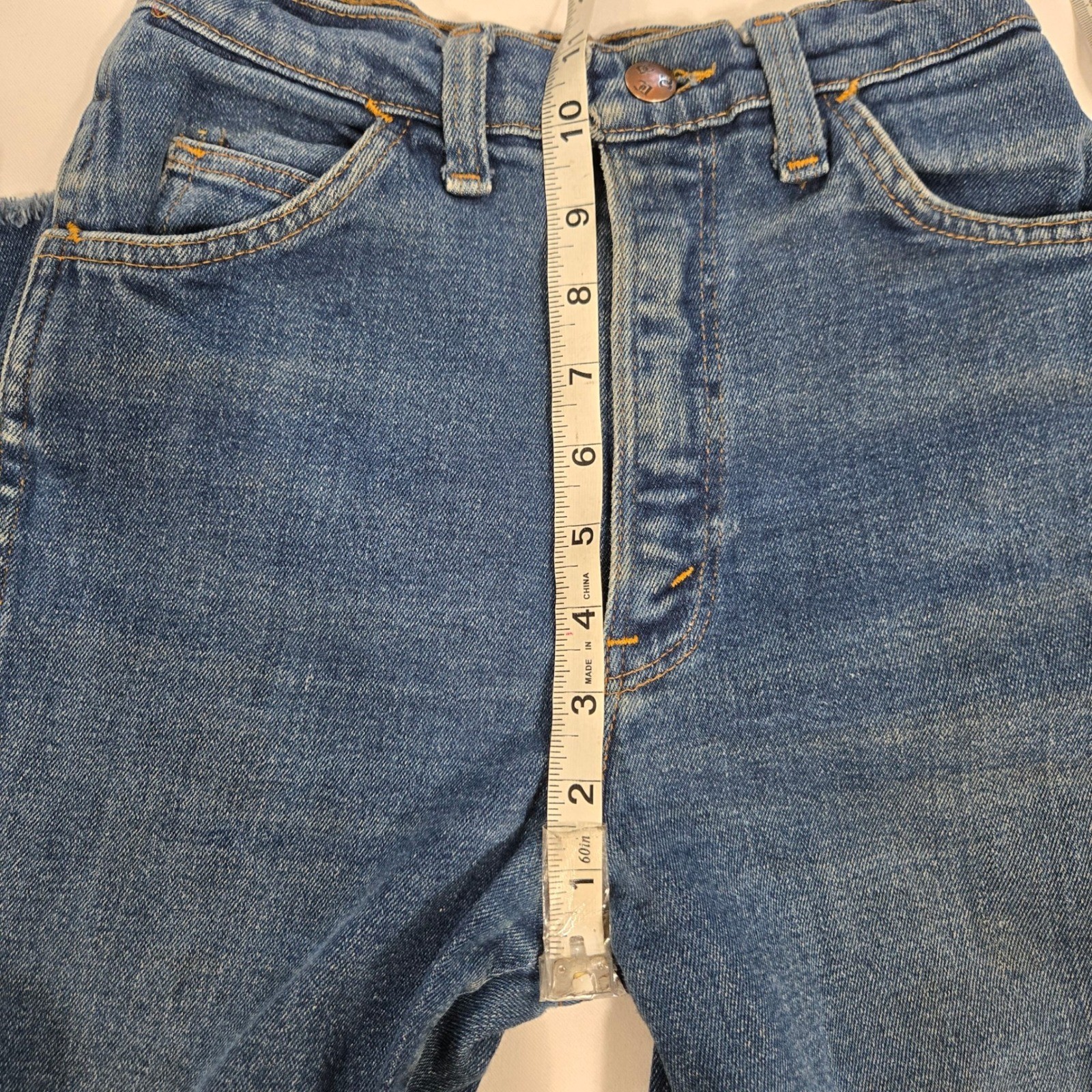 1980s Vintage Dee Cee High Waist Jeans Frayed Hem Straight Leg Denim Retro 00