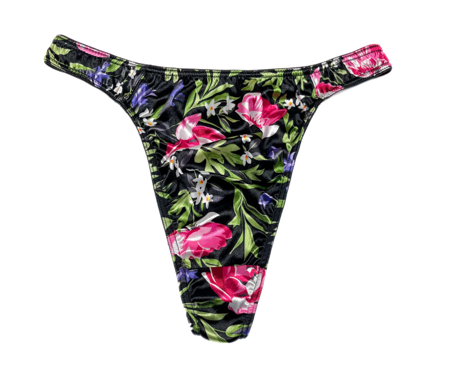 Second Skin Satin Thong Floral Print 3XL
