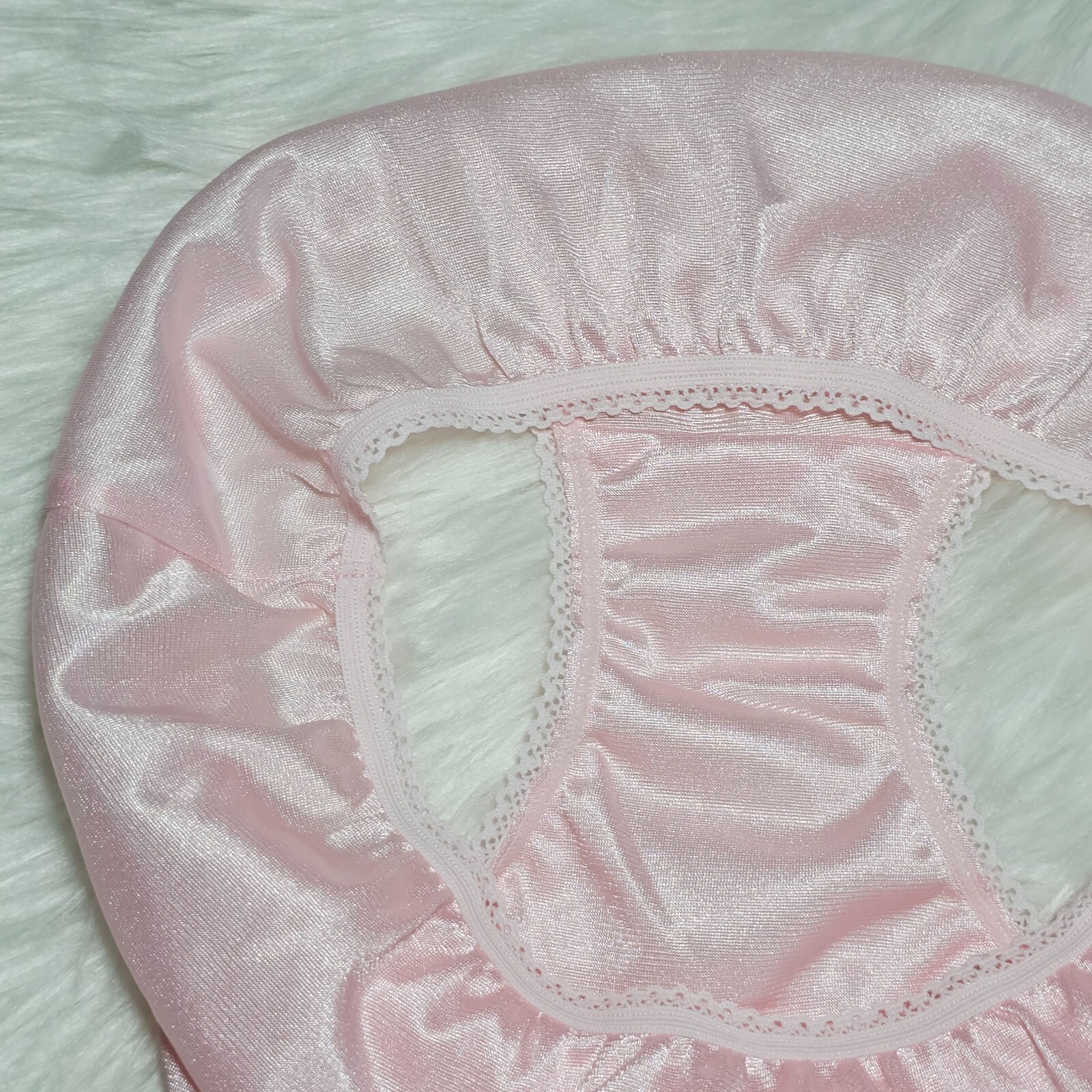 Vintage Silky Pink Panty 100% Nylon Sissy Sheer Brief Size 6-7 Hip 35-39″