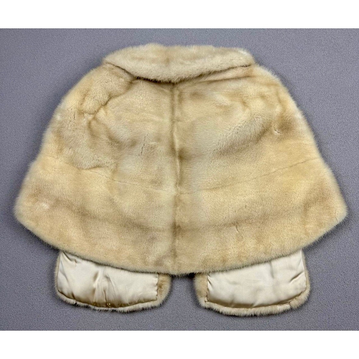 Vintage 50s 60s Ivory Mink Fur Stole Norman’s Furs Fresno Blonde Bridal Wrap EUC