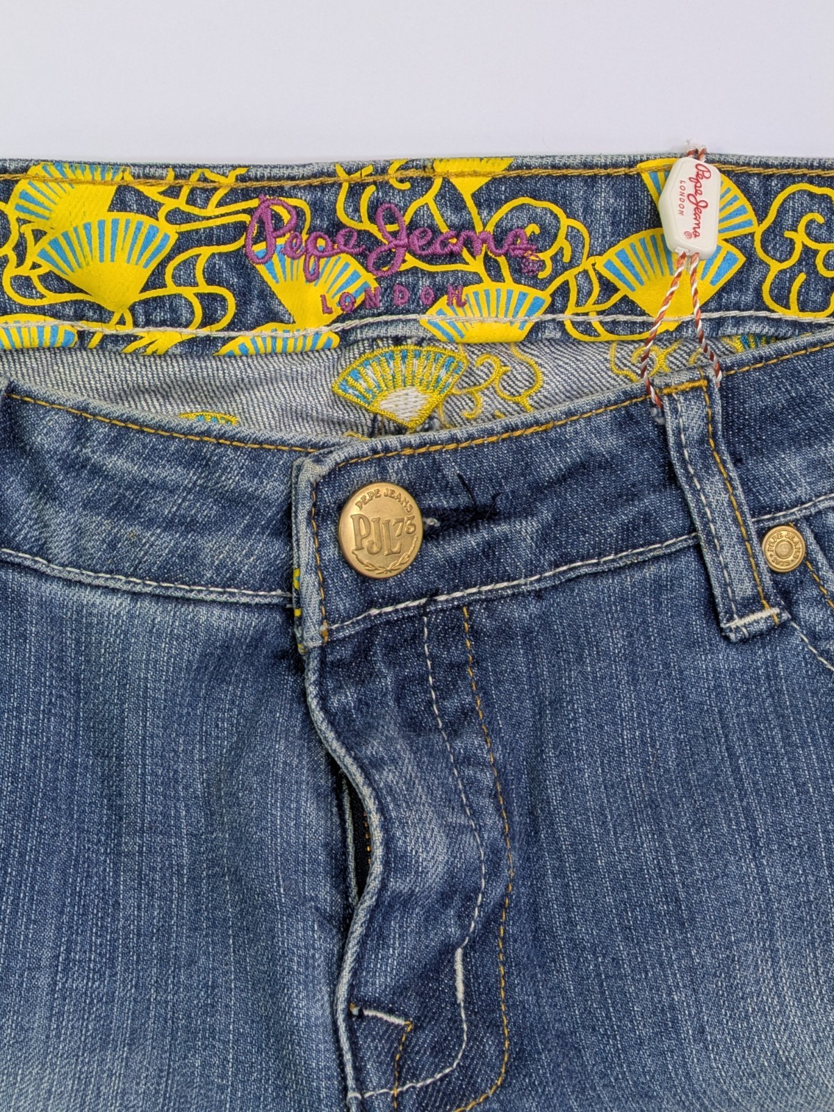 New Pepe Jeans London „Jasmine” Embroidered Peacock & Floral Denim – Size 32