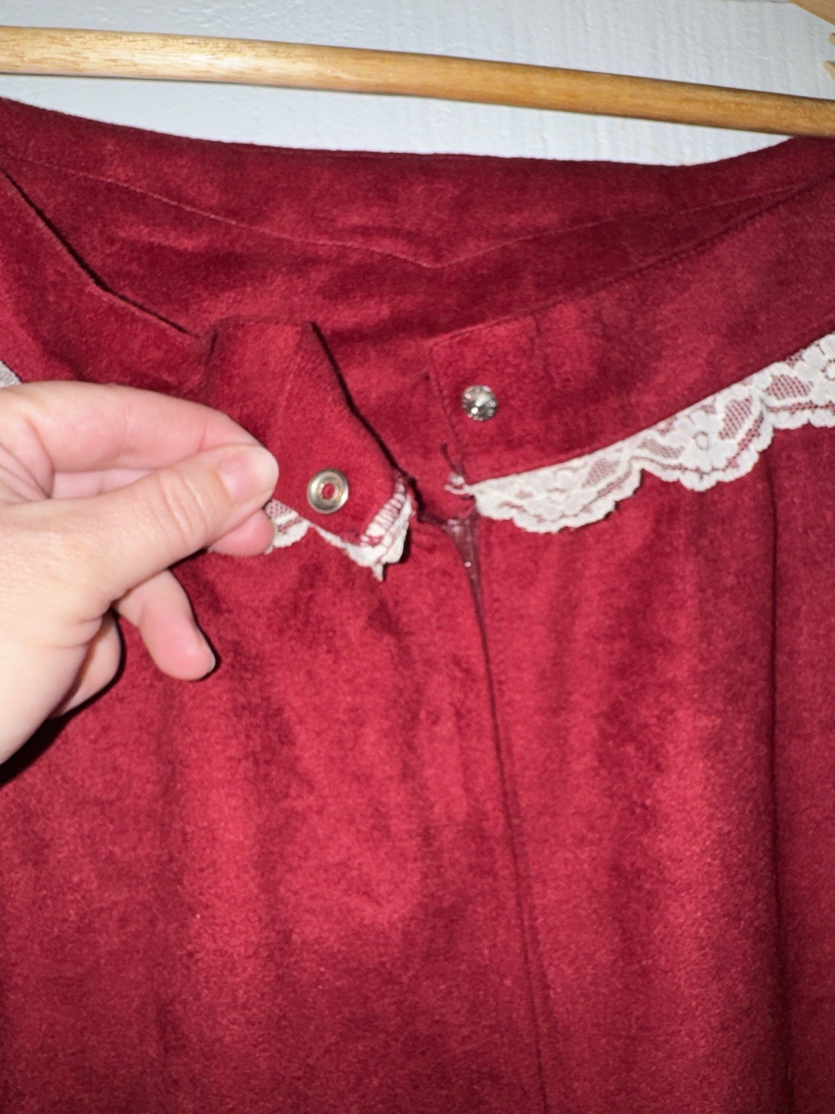 VTG Miss Rodeo America Western Cowgirl Red Lace Skirt Sz 5/6