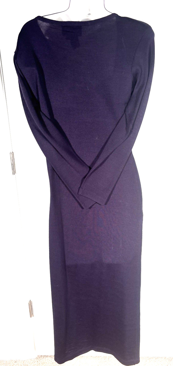 Vintage Carole Light Weight Long Sweater Dress NWT med Purple w/gorgeous beading