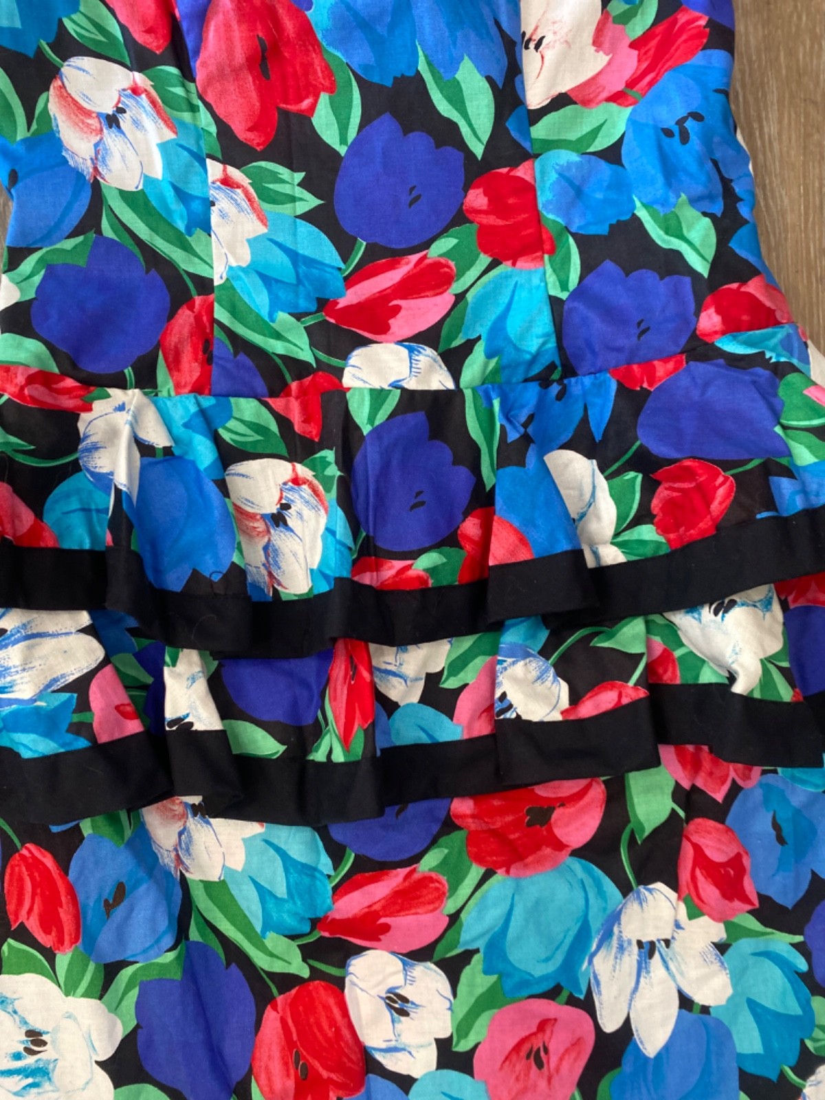 VTG 80s floral peplum dress size large