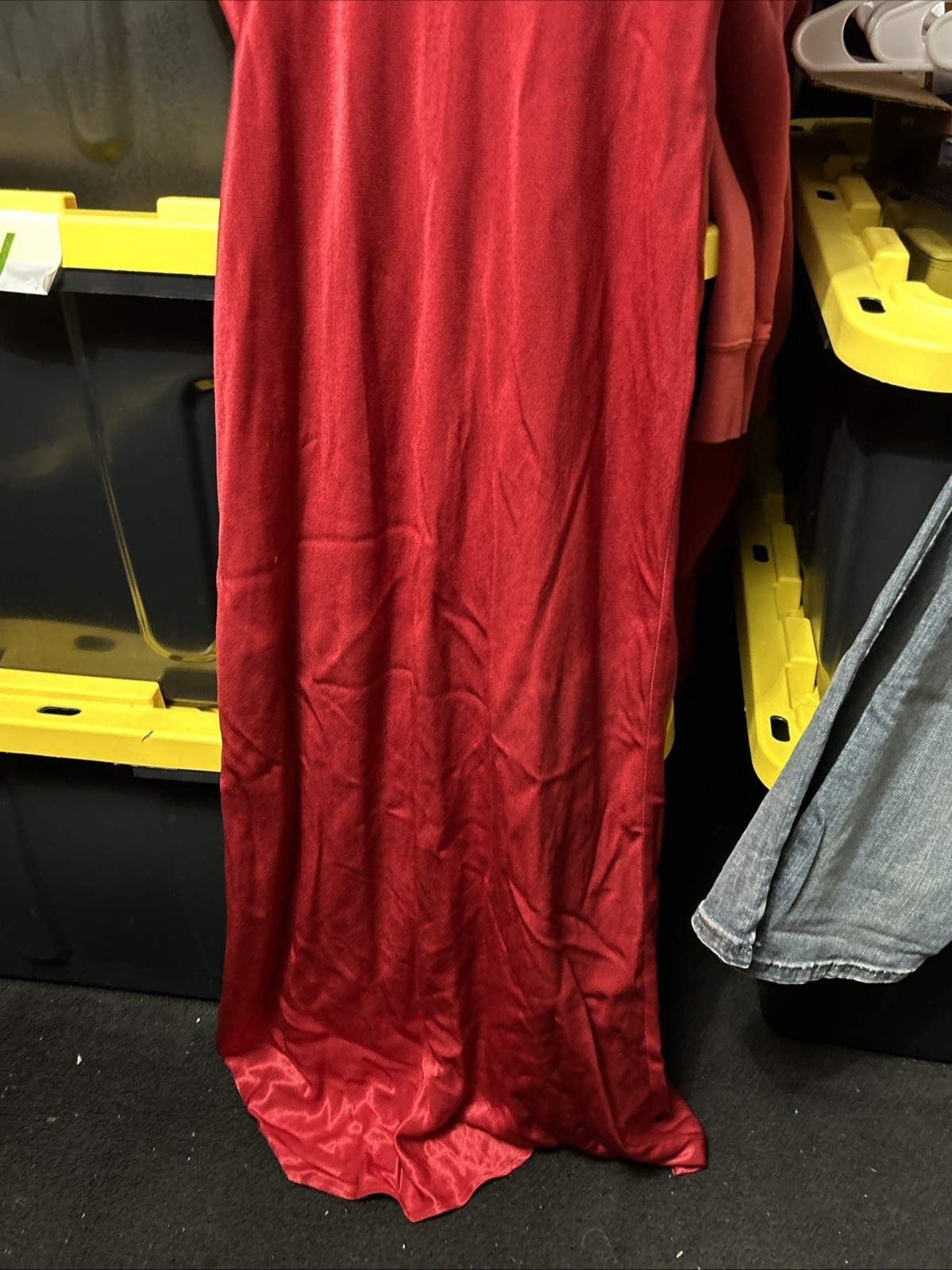 House Of Harlow Vintage Dress 1960’s Red Long Women’s Padded Shoulders USA…