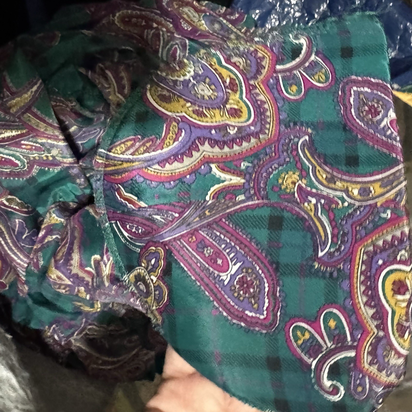 Alfred Dunner Blouse Sz 14 Blouse Bow Neck Long Sleeve Paisley 1980s Vintage